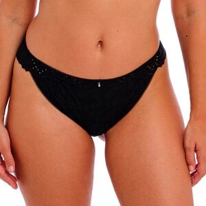 NEW Fantasie Portia Embroidered Brazilian Cheeky Brief Panty 102670 Black Sliver